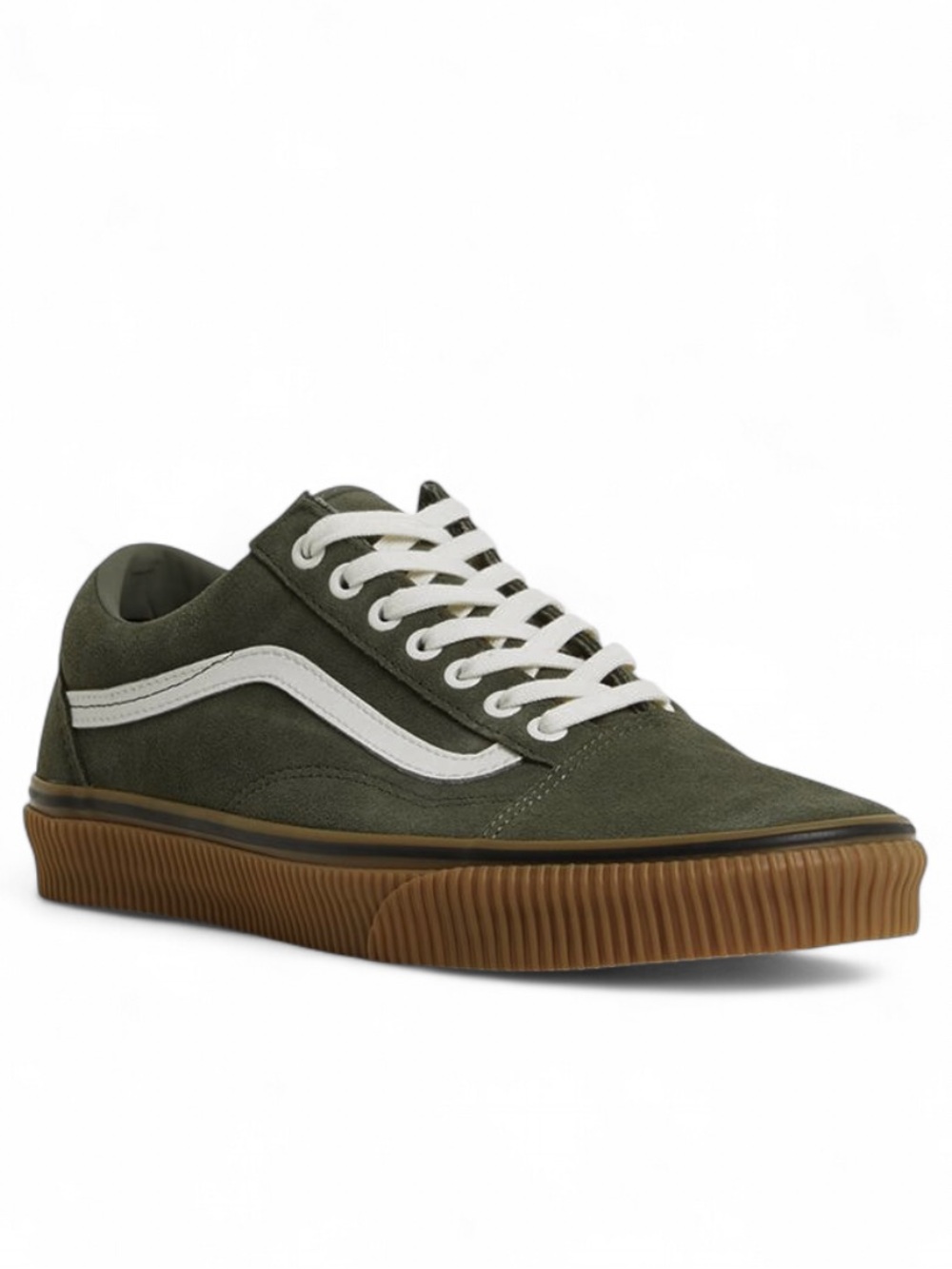 Vans Old Skool Dusty Olive Green Suede Gum Sole Skate Shoes Men 6.5 Women 8